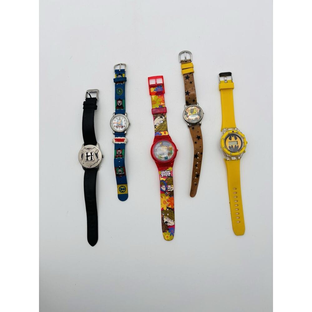 Lot of 5 VTG Character Watches. Thomas The Train SpongeBob Harry Potter Rugrats